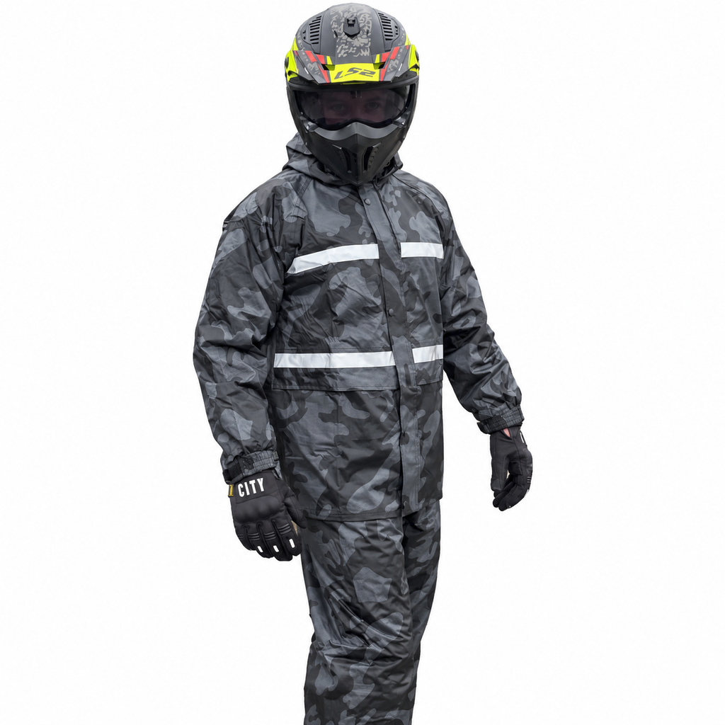 Kostum shiu për motor – kamuflazh gri