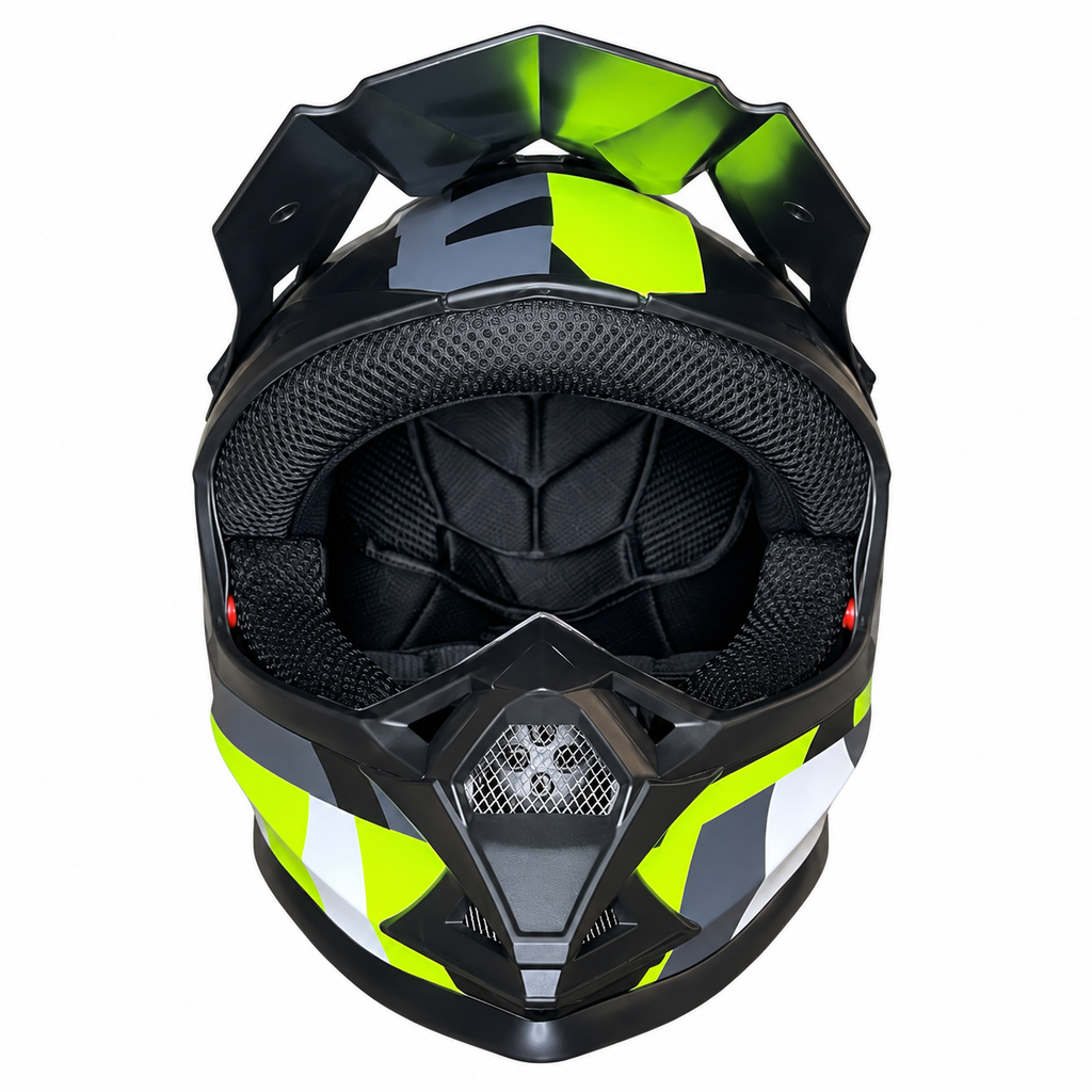 Helmetë Cross ORZ – E zezë me detaje të gjelbërta