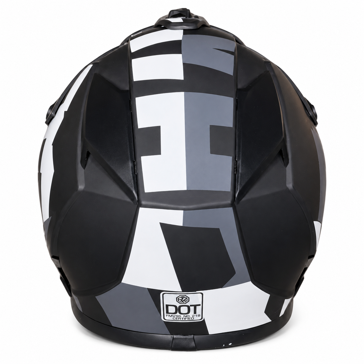 Helmetë Cross ORZ – E zezë me detaje të bardha dhe gri